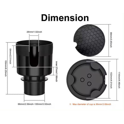 Car Cup Holder Expander Adapter Adjustable Base Universal for Large Bottles Mugs