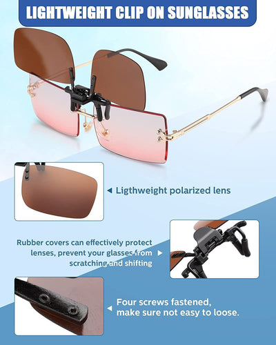 Clip on Sunglasses Polarized Flip up Eye Glasses Spectacles anti Glare Unisex US