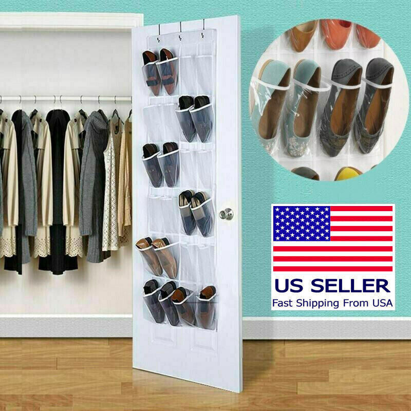 Over the Door Shoe Organizer Rack Hanging Storage Holder Hanger Bag Closet 24