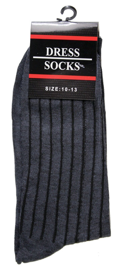 New 12 Pairs Mens Ribbed Dress Socks Fashion Casual Multi Color Black Size 10-13