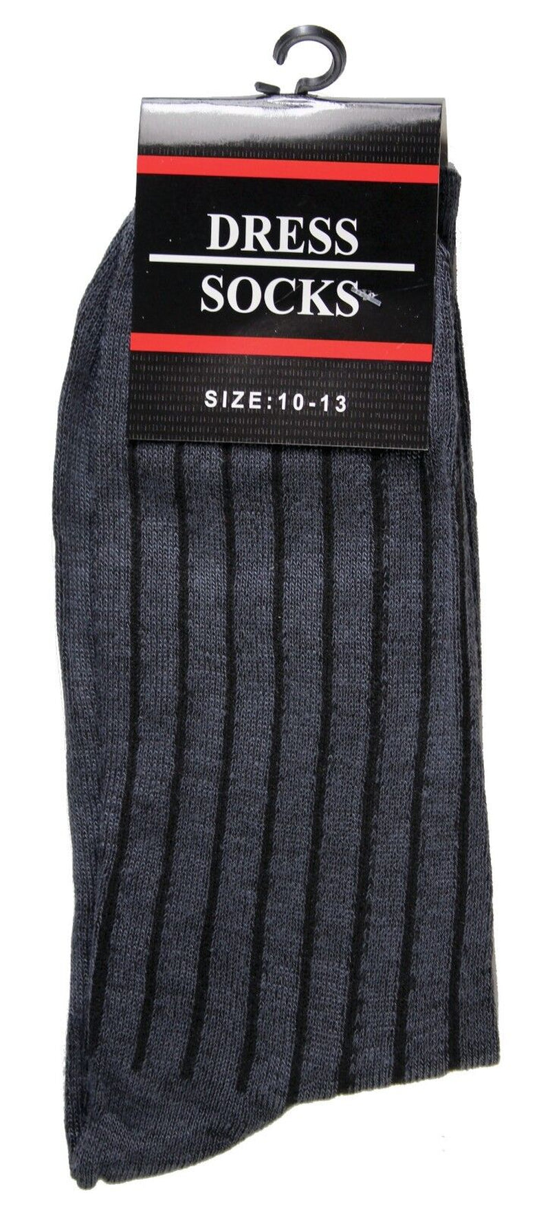 New 12 Pairs Mens Ribbed Dress Socks Fashion Casual Multi Color Black Size 10-13