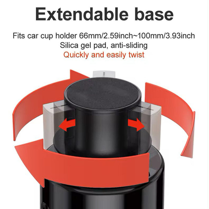 Car Cup Holder Expander Adapter Adjustable Base Universal for Large Bottles Mugs