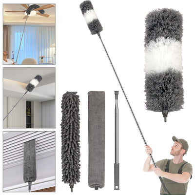 Microfiber Dusting Duster Feather Brush Household Extendable Cleaning Tool Set