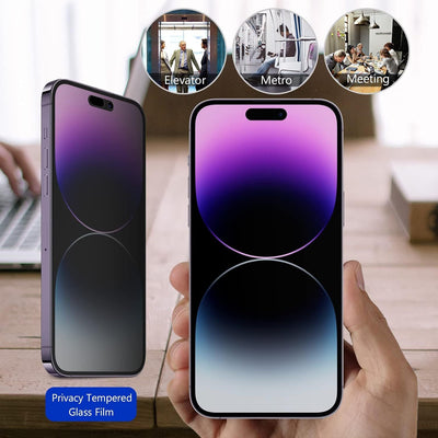 3X For iPhone 15 Pro Max Anti Spy Privacy Tempered Glass Screen Protector