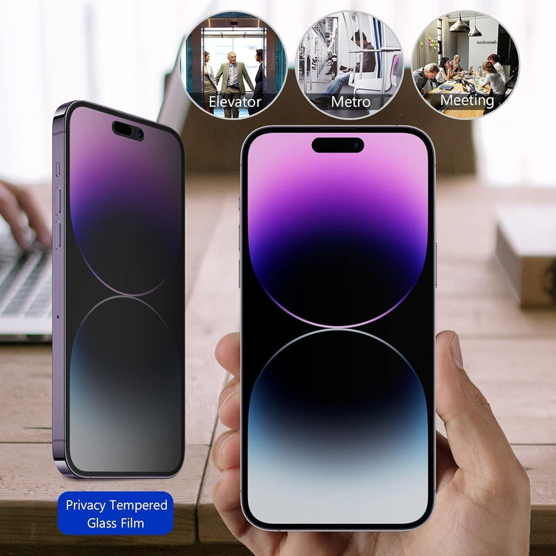 3X For iPhone 15 Pro Max Anti Spy Privacy Tempered Glass Screen Protector