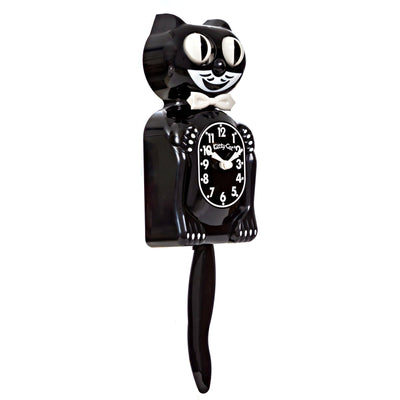 BLACK KITTY CAT CLOCK (3/4 Size) 12.75" Free Battery MADE in USA Kit-Cat Klock