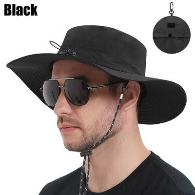 Men Women Bucket Sun Hat Waterproof Wide Brim Foldable Boonie Fishing Travel Cap
