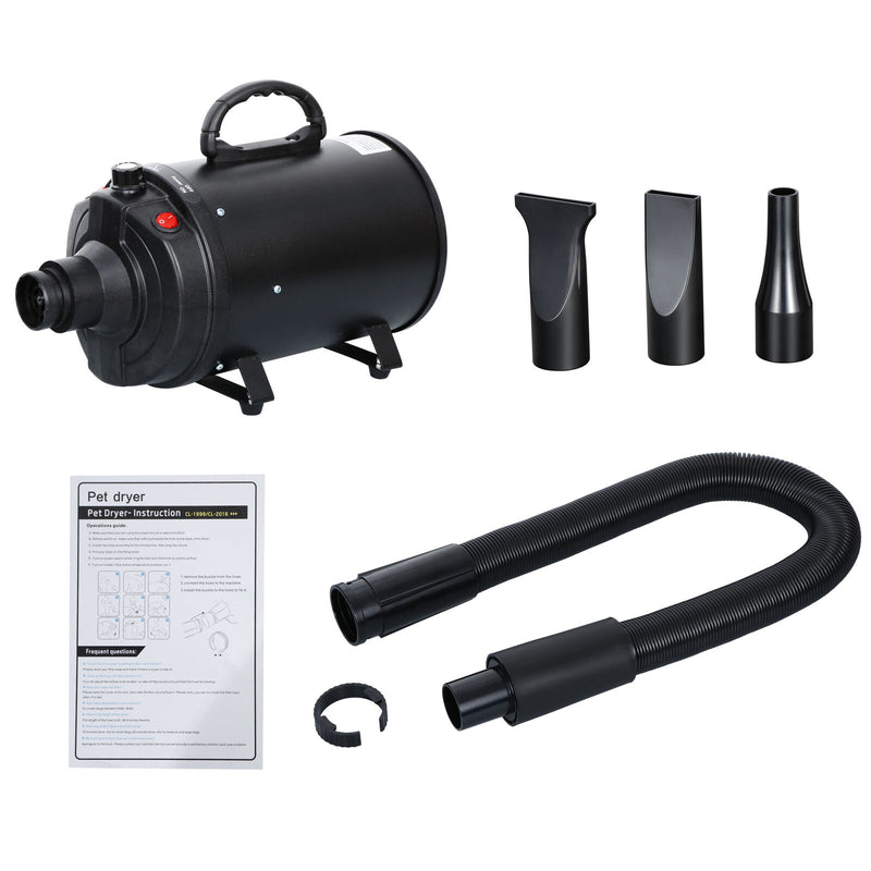 Pet Hair Dryer Blower 3.2HP Adjustable Speed Dog Grooming Blow Dryer