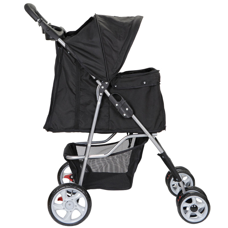 Dual Entry Folding Dog Stroller Travel Pet Carrier