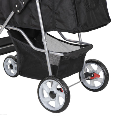 Dual Entry Folding Dog Stroller Travel Pet Carrier