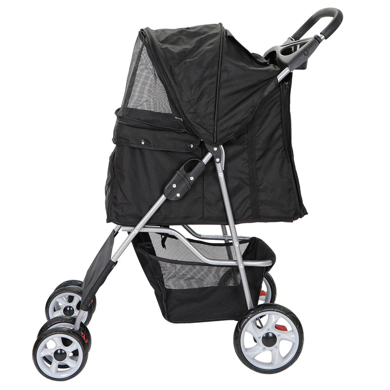 Dual Entry Folding Dog Stroller Travel Pet Carrier