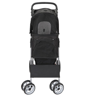 Dual Entry Folding Dog Stroller Travel Pet Carrier
