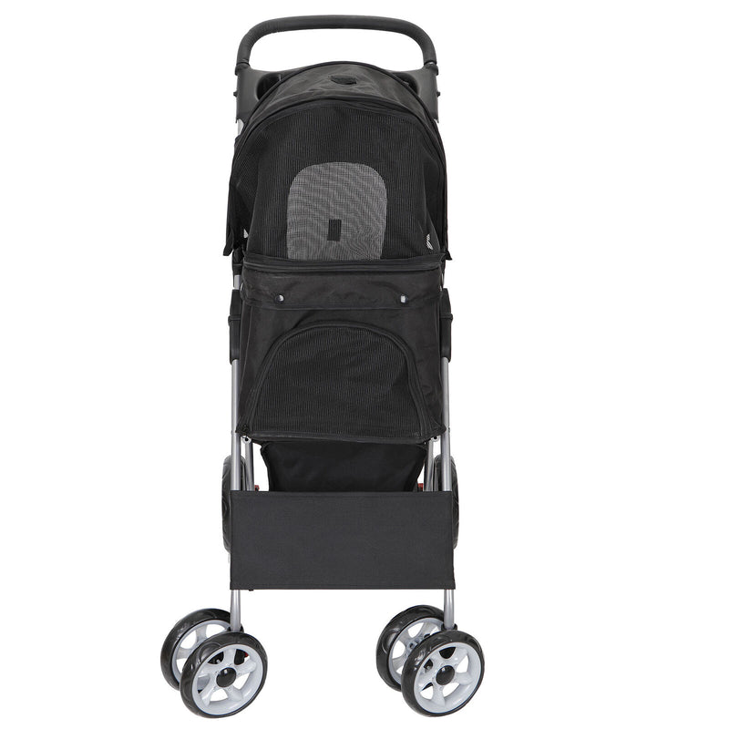 Dual Entry Folding Dog Stroller Travel Pet Carrier
