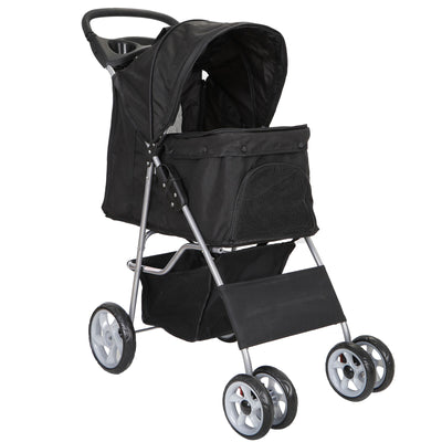 Dual Entry Folding Dog Stroller Travel Pet Carrier