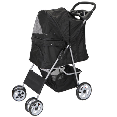 Dual Entry Folding Dog Stroller Travel Pet Carrier