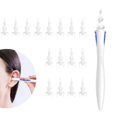 Ear Cleaner Kit for Ear Wax Removal-Spiral Q-Grips Tip Picker Easy Cleaning Tool