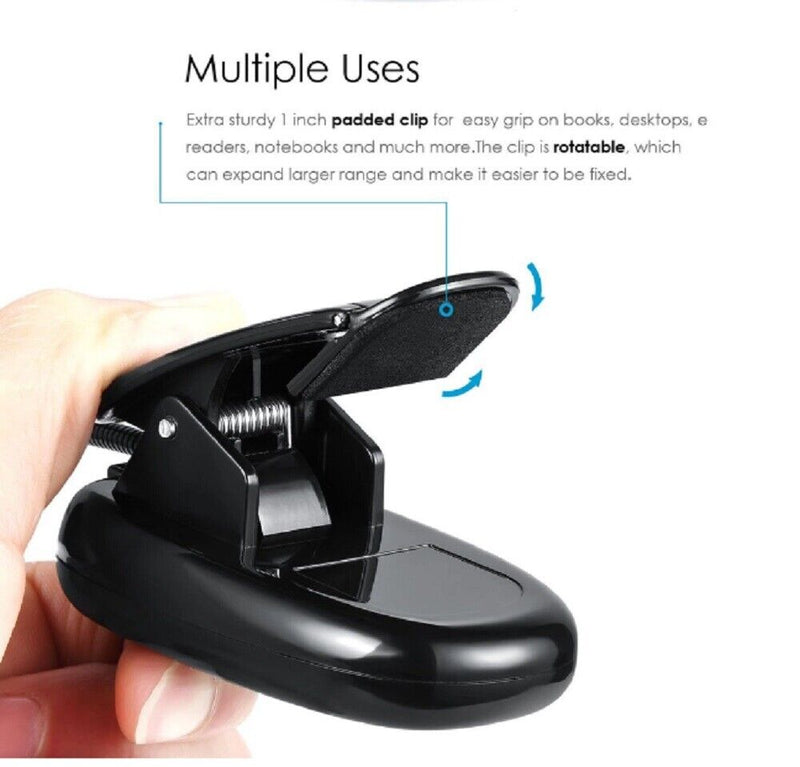 Flexible Clip-On LED Light Lamp - for Book Reading Tablet Laptop PC Ereader