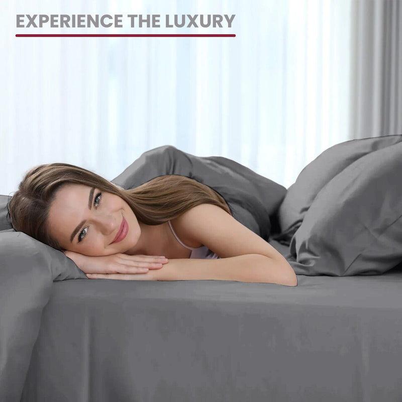 6 Piece Bed Sheet Set 1800 Series Microfiber Comfort Deep Pocket Hotel Bed Sheet