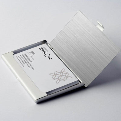 Stainless Steel Card Holder Case - Pocket Metal Wallet for Business, ID, Credit