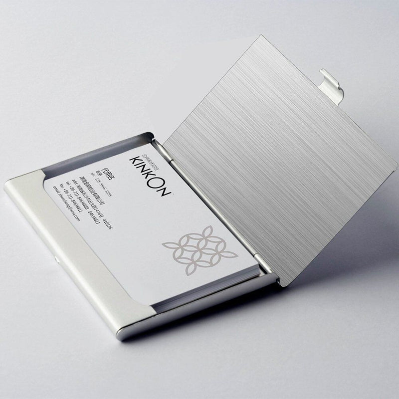 Stainless Steel Card Holder Case - Pocket Metal Wallet for Business, ID, Credit