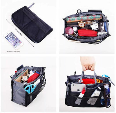 Women's Travel Handbag Organizer Insert-Multi-Pocket Purse Liner, Tote Organizer