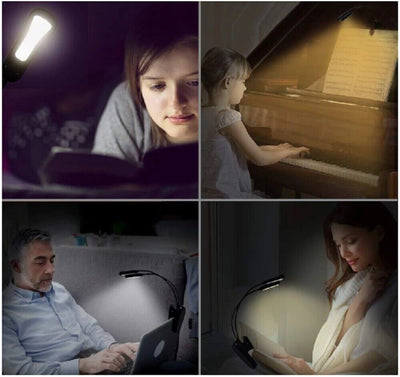 Flexible Clip-On LED Light Lamp - for Book Reading Tablet Laptop PC Ereader