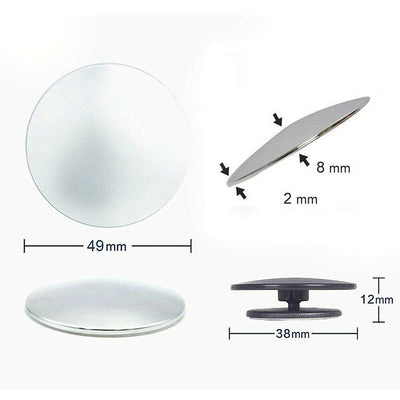 360° Wide Angle Blind Spot Mirror Auto Convex Rear Side View For Car Truck 2Pcs