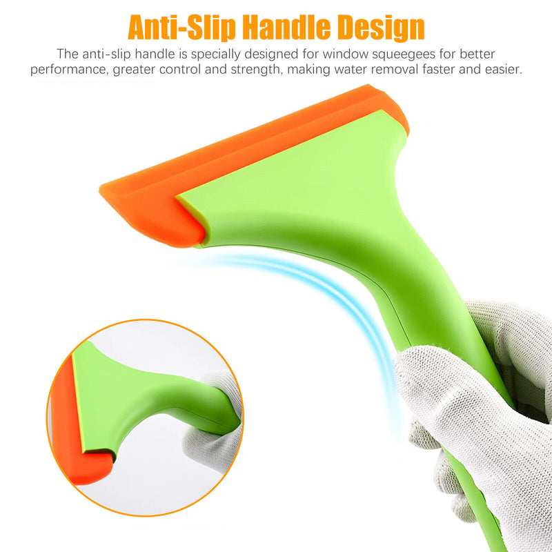 Silicone Squeegee Cleaners for Windows Showers and Car Glass Set of 2 