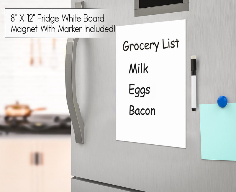 Fridge Organizer Bins Stackable Fridge Storage Containers 6 Piece with Bonus Magnetic Whiteboard