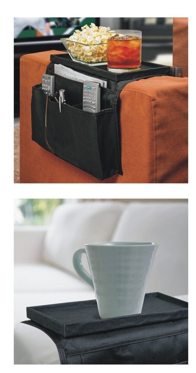 Armchair Remote Control Holder Sofa Arm Rest Organizer Caddy Table