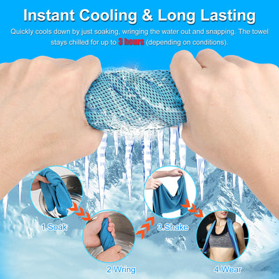 5Pcs Cooling Towel Ice Towel Neck Wrap for Sports Running Jogging Gym Cool Down