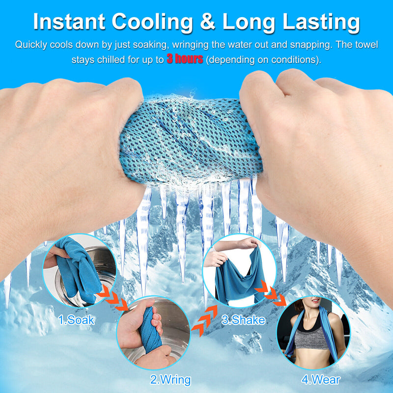 5Pcs Cooling Towel Ice Towel Neck Wrap for Sports Running Jogging Gym Cool Down