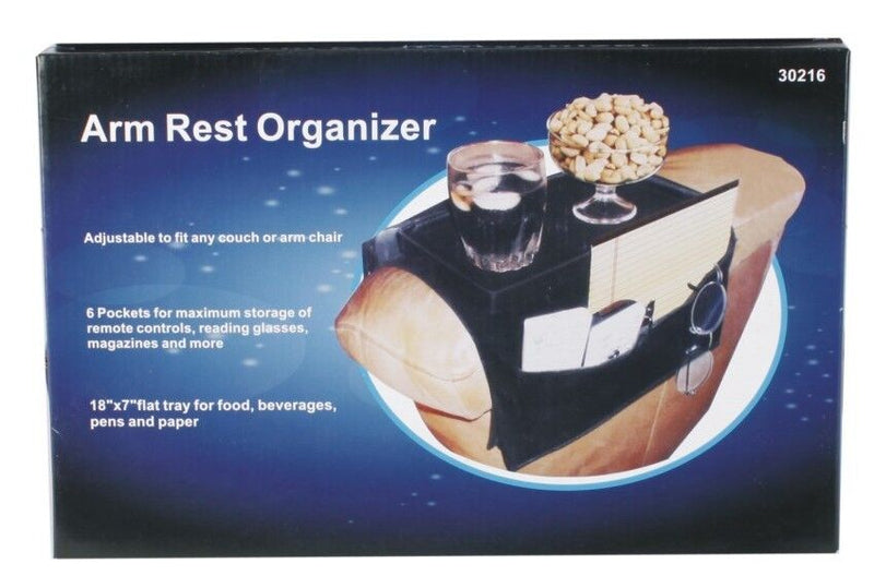 Armchair Remote Control Holder Sofa Arm Rest Organizer Caddy Table