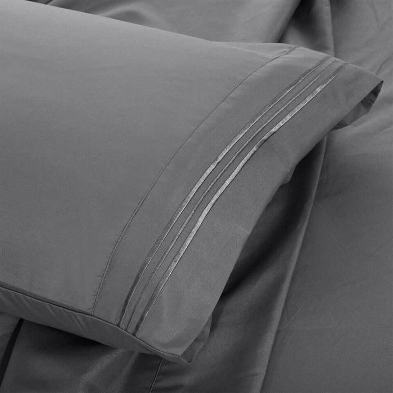 6 Piece Bed Sheet Set 1800 Series Microfiber Comfort Deep Pocket Hotel Bed Sheet