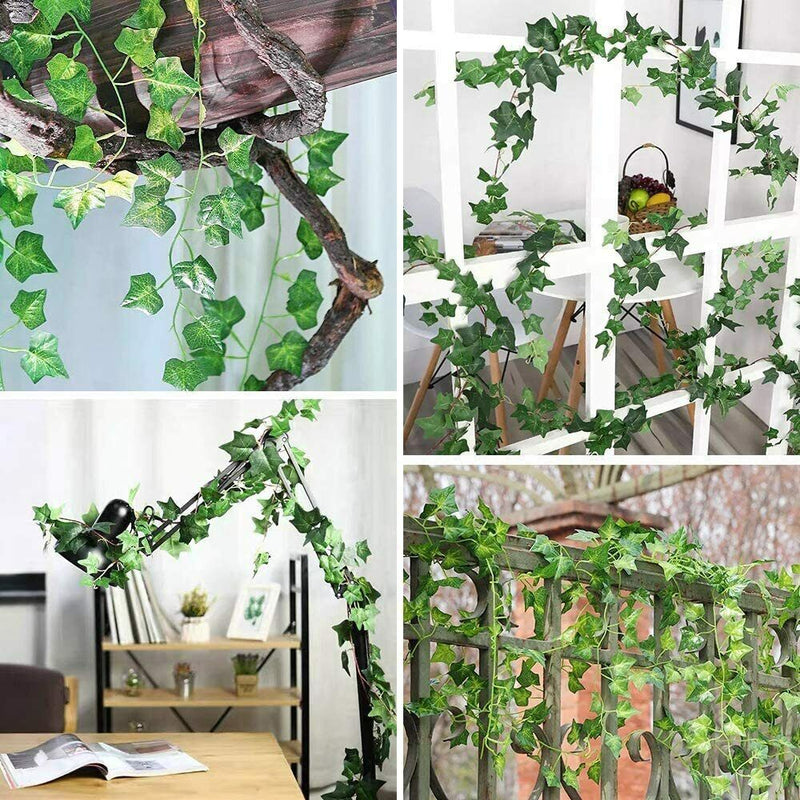 Artificial Ivy Leaf Plants 12 PCS  Fake Hanging Garland Plants Vine Home Decor
