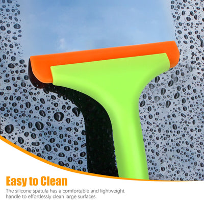 Silicone Squeegee Cleaners for Windows Showers and Car Glass Set of 2 