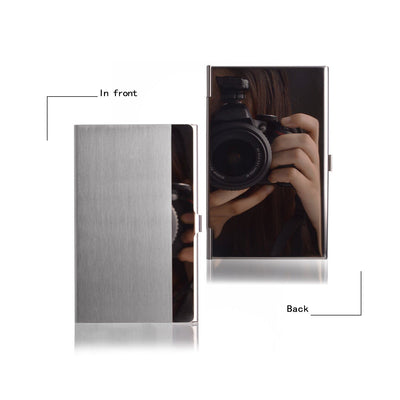 Stainless Steel Card Holder Case - Pocket Metal Wallet for Business, ID, Credit