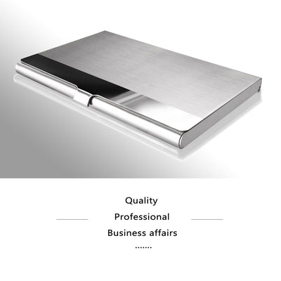 Stainless Steel Card Holder Case - Pocket Metal Wallet for Business, ID, Credit