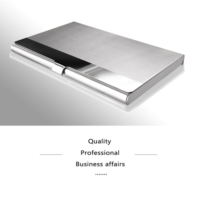 Stainless Steel Card Holder Case - Pocket Metal Wallet for Business, ID, Credit