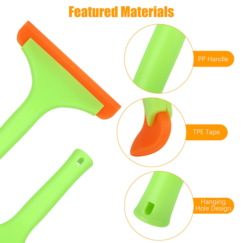 Silicone Squeegee Cleaners for Windows Showers and Car Glass Set of 2 