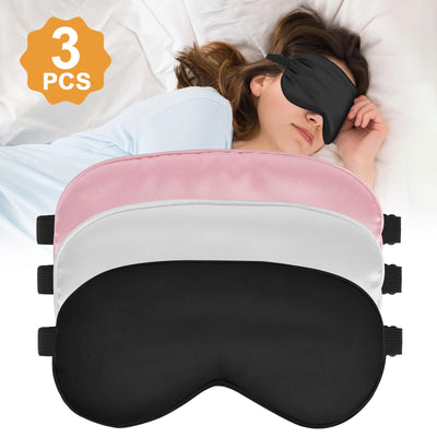 3 PCS Travel Sleep Soft Silk Dry Eye Mask Padded Shade Cover Blindfold Men Women