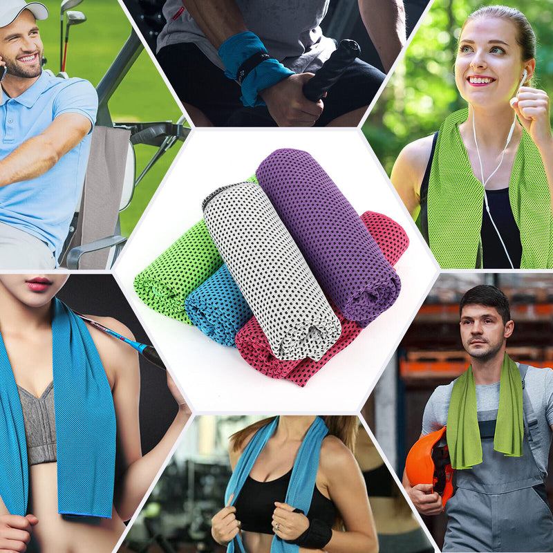 5Pcs Cooling Towel Ice Towel Neck Wrap for Sports Running Jogging Gym Cool Down