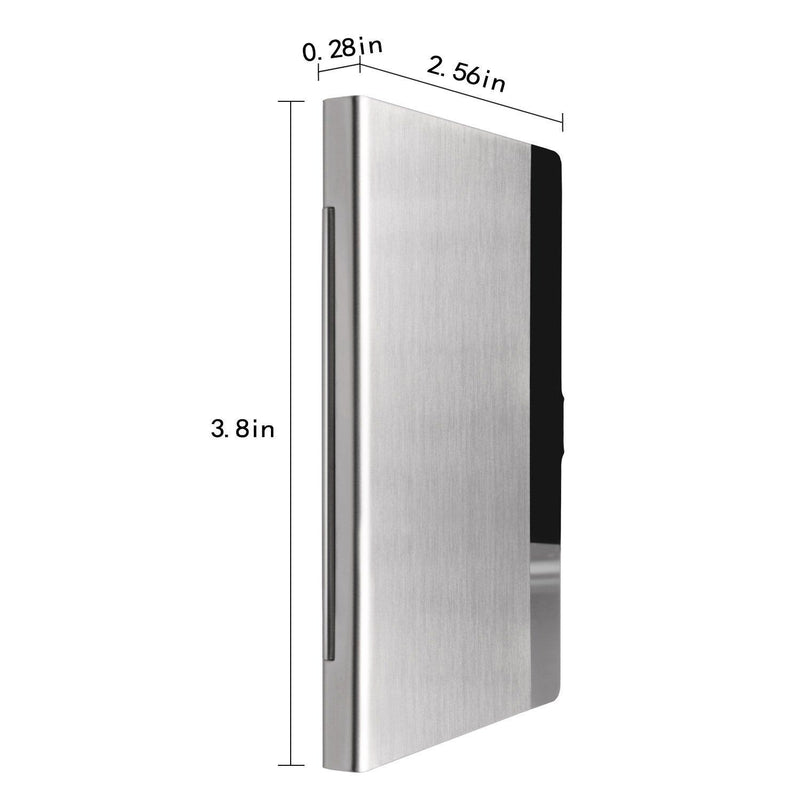 Stainless Steel Card Holder Case - Pocket Metal Wallet for Business, ID, Credit