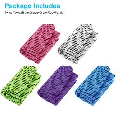 5Pcs Cooling Towel Ice Towel Neck Wrap for Sports Running Jogging Gym Cool Down