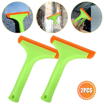 Silicone Squeegee Cleaners for Windows Showers and Car Glass Set of 2 