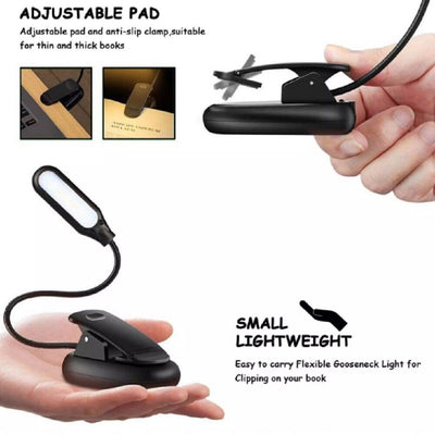 Flexible Clip-On LED Light Lamp - for Book Reading Tablet Laptop PC Ereader