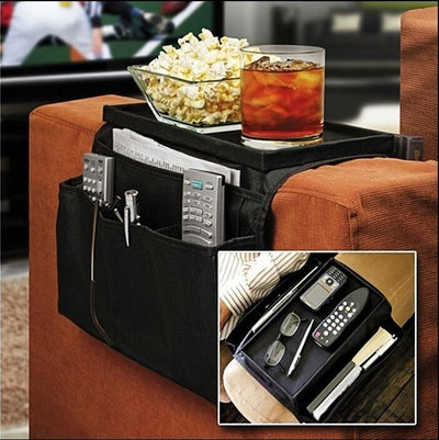 Armchair Remote Control Holder Sofa Arm Rest Organizer Caddy Table