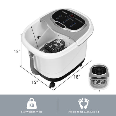 Portable Foot Massager All-In-One Heated Foot Spa Bath Motorized Massager