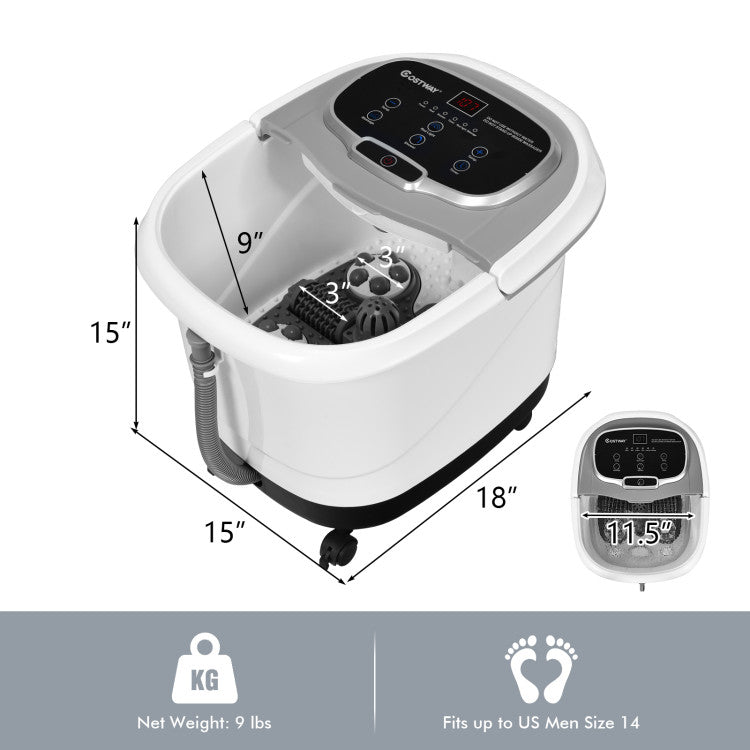 Portable Foot Massager All-In-One Heated Foot Spa Bath Motorized Massager