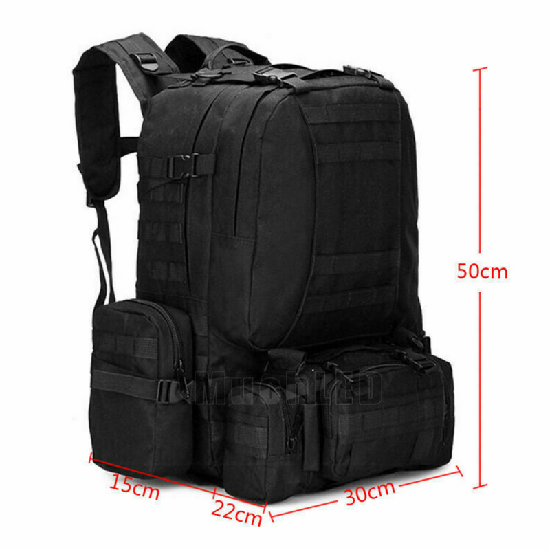 60L Outdoor Military Molle Tactical Backpack Rucksack Camping Hiking Travel Bag